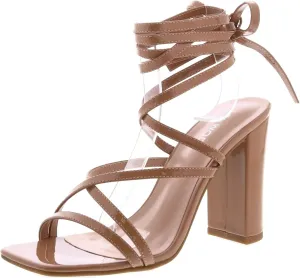 TOP Moda Womens Lace Up Wrap Around Strap High Heel Sandals