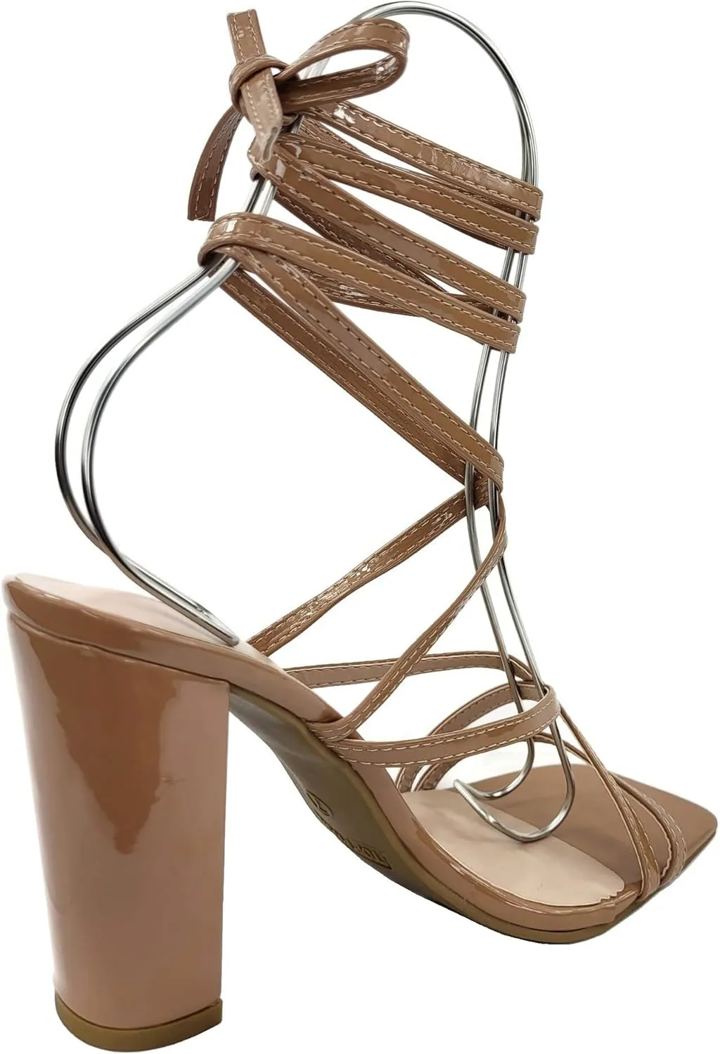 TOP Moda Womens Lace Up Wrap Around Strap High Heel Sandals