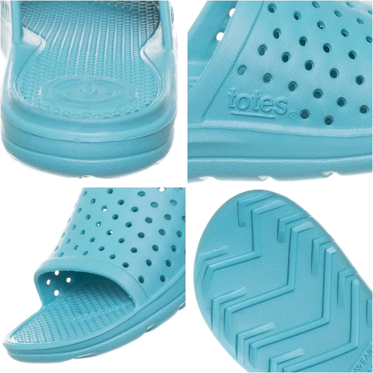 totes Kid's Everywear Ara Slide Sandal: Boy's and Girl's Vented Lightweight and Springy Design, All-Day comfort with a Flexible Waterproof Footbed, Durable Scuff Resistants, Perfect for the Summer