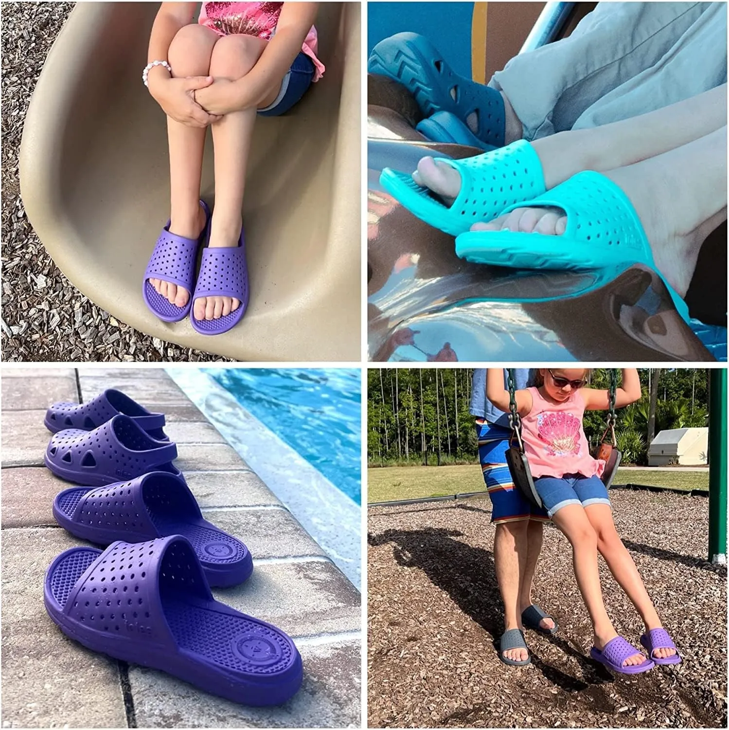 totes Kid's Everywear Ara Slide Sandal: Boy's and Girl's Vented Lightweight and Springy Design, All-Day comfort with a Flexible Waterproof Footbed, Durable Scuff Resistants, Perfect for the Summer