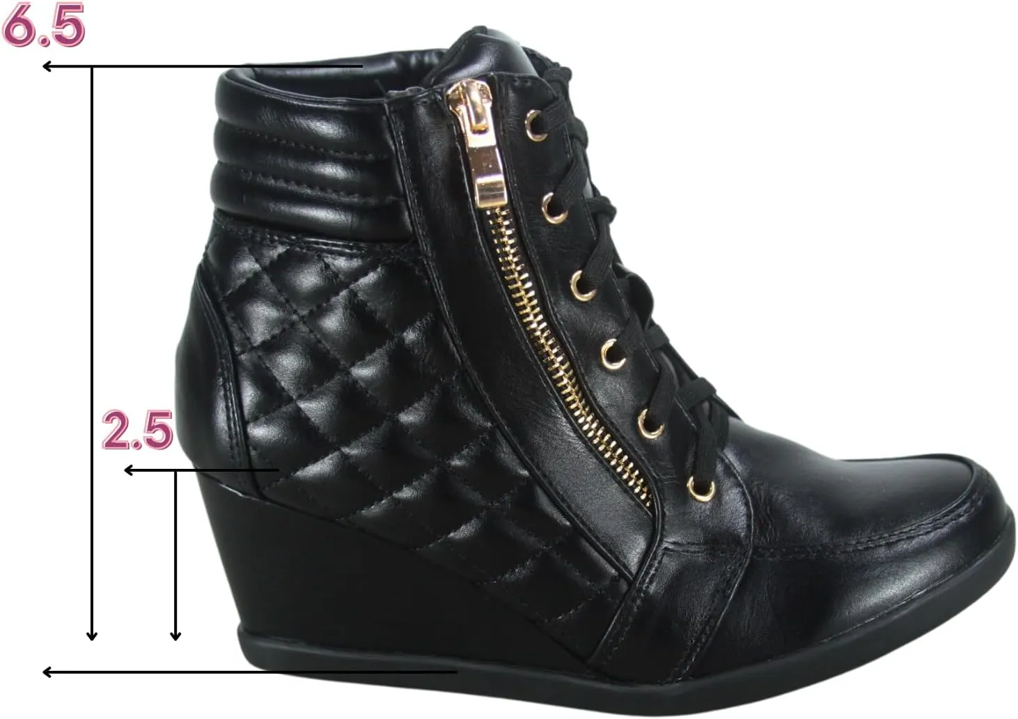 TZ 56 Womens High Top Sneakers Fashion Classic Lace Up Comfortable Wedge Walking Shoes