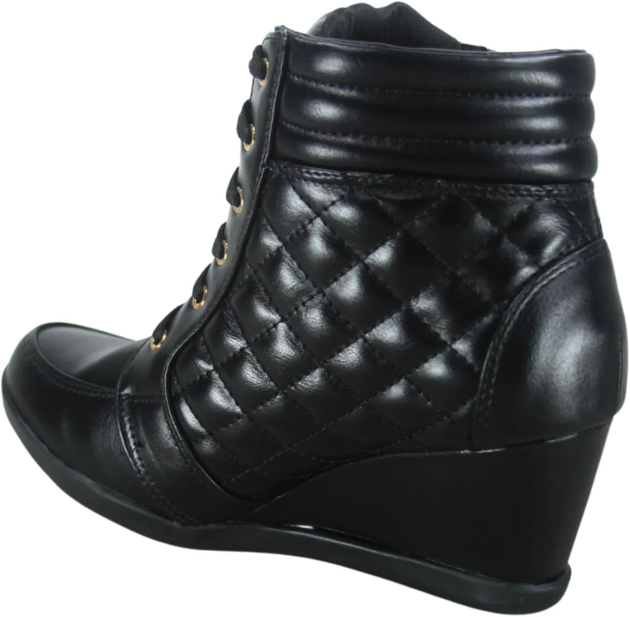 TZ 56 Womens High Top Sneakers Fashion Classic Lace Up Comfortable Wedge Walking Shoes
