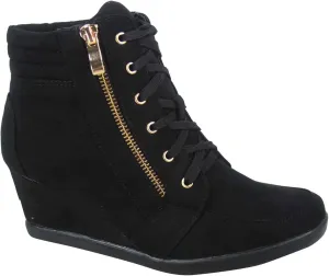 TZ 56 Womens High Top Sneakers Fashion Classic Lace Up Comfortable Wedge Walking Shoes