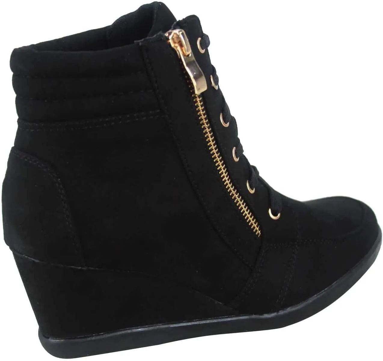 TZ 56 Womens High Top Sneakers Fashion Classic Lace Up Comfortable Wedge Walking Shoes