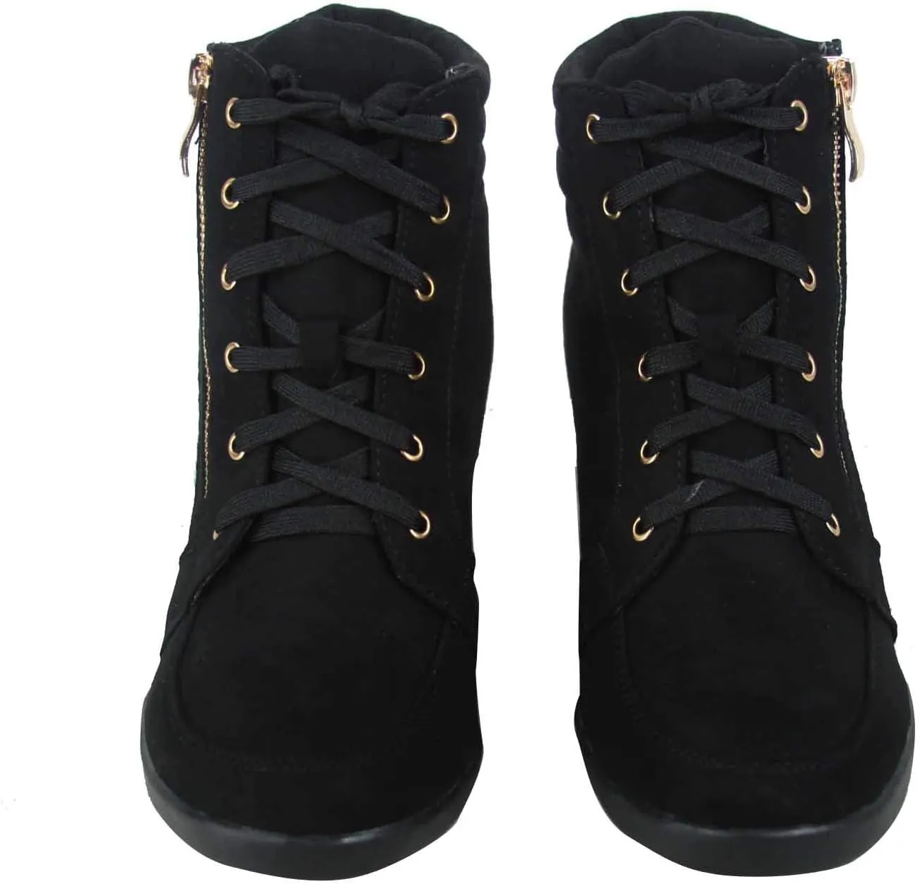 TZ 56 Womens High Top Sneakers Fashion Classic Lace Up Comfortable Wedge Walking Shoes