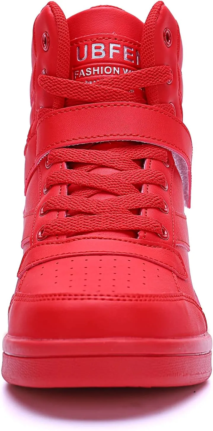 UBFEN Womens High Top Ankle Support Sneakers Vibrant Colour Hidden Wedge Heel Retro 80s Tennis Shoes for Girls Cosplay Removable Insole Backpacking Boots