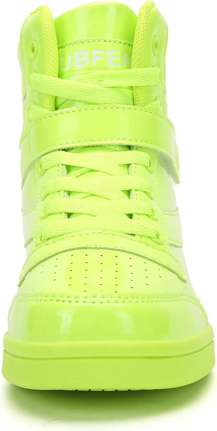 UBFEN Womens High Top Ankle Support Sneakers Vibrant Colour Hidden Wedge Heel Retro 80s Tennis Shoes for Girls Cosplay Removable Insole Backpacking Boots