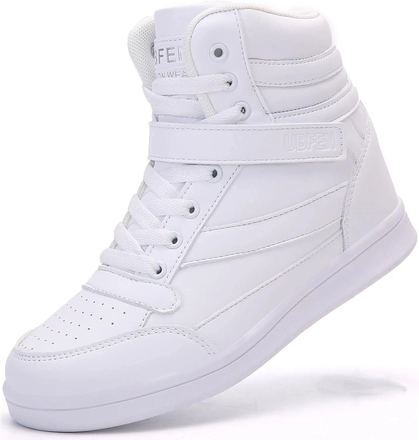 UBFEN Womens High Top Ankle Support Sneakers Vibrant Colour Hidden Wedge Heel Retro 80s Tennis Shoes for Girls Cosplay Removable Insole Backpacking Boots
