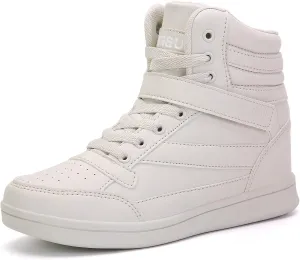 UBFEN Womens High Top Ankle Support Sneakers Vibrant Colour Hidden Wedge Heel Retro 80s Tennis Shoes for Girls Cosplay Removable Insole Backpacking Boots