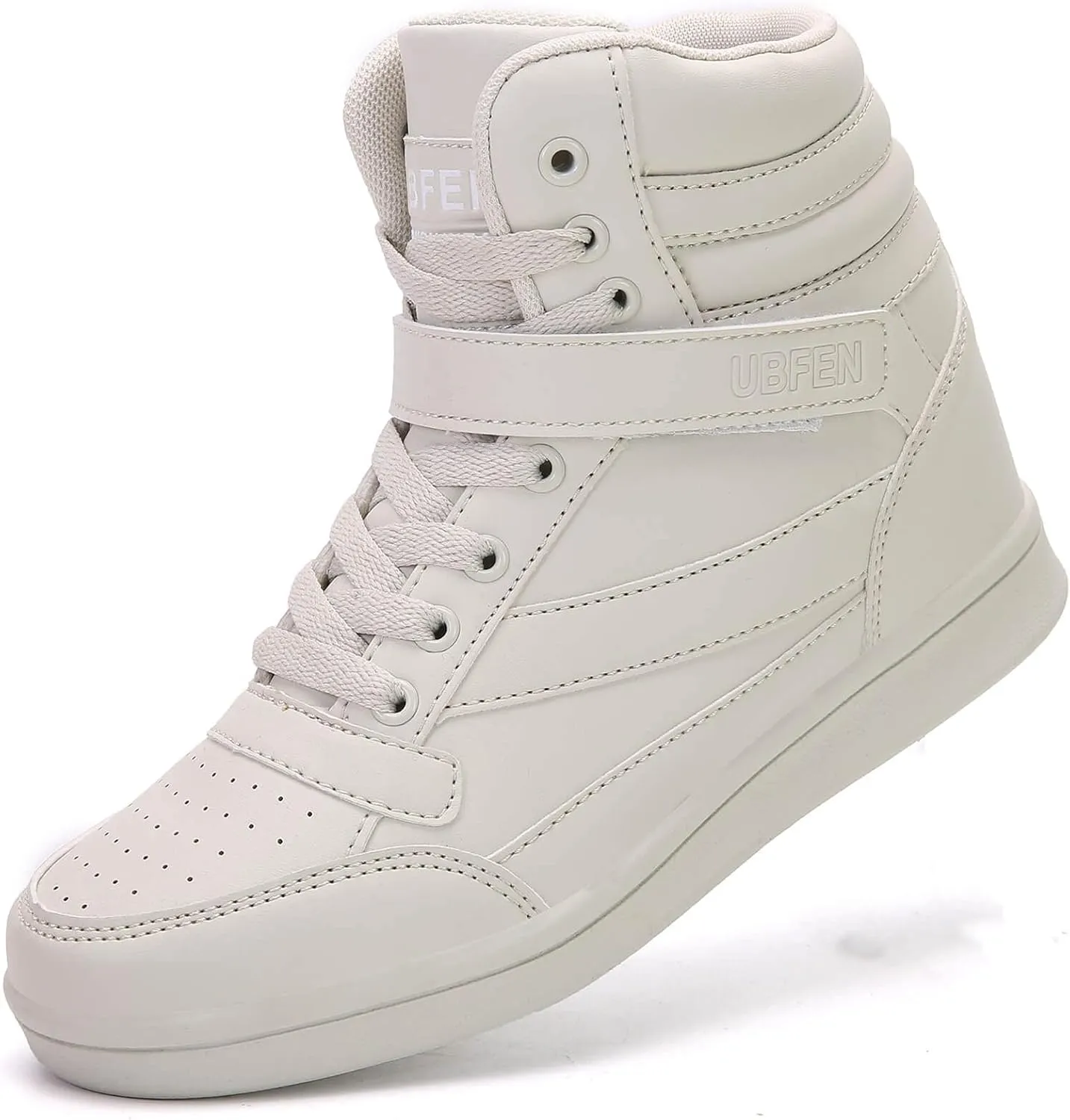 UBFEN Womens High Top Ankle Support Sneakers Vibrant Colour Hidden Wedge Heel Retro 80s Tennis Shoes for Girls Cosplay Removable Insole Backpacking Boots