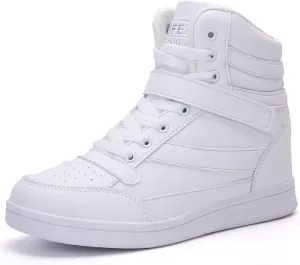 UBFEN Womens High Top Ankle Support Sneakers Vibrant Colour Hidden Wedge Heel Retro 80s Tennis Shoes for Girls Cosplay Removable Insole Backpacking Boots