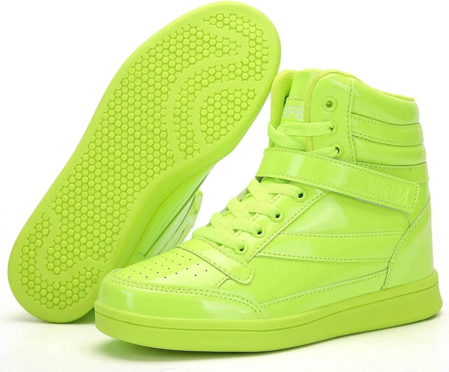 UBFEN Womens High Top Ankle Support Sneakers Vibrant Colour Hidden Wedge Heel Retro 80s Tennis Shoes for Girls Cosplay Removable Insole Backpacking Boots