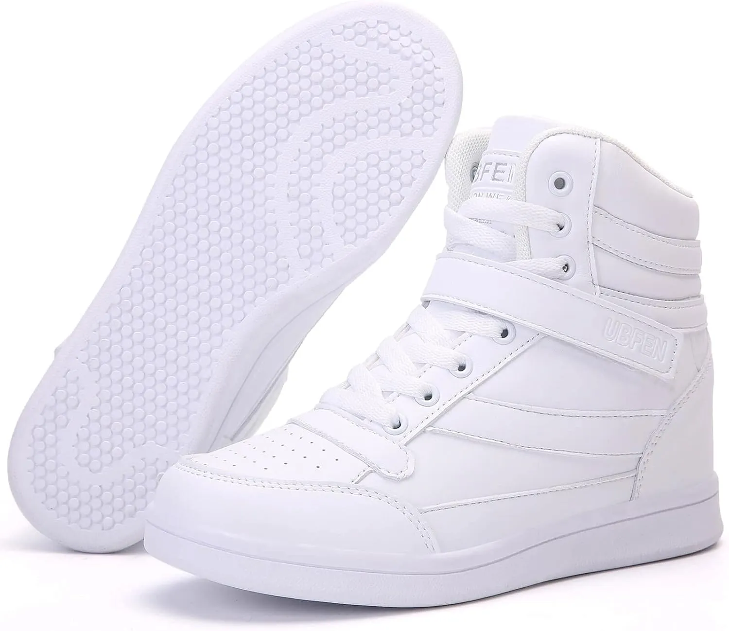 UBFEN Womens High Top Ankle Support Sneakers Vibrant Colour Hidden Wedge Heel Retro 80s Tennis Shoes for Girls Cosplay Removable Insole Backpacking Boots