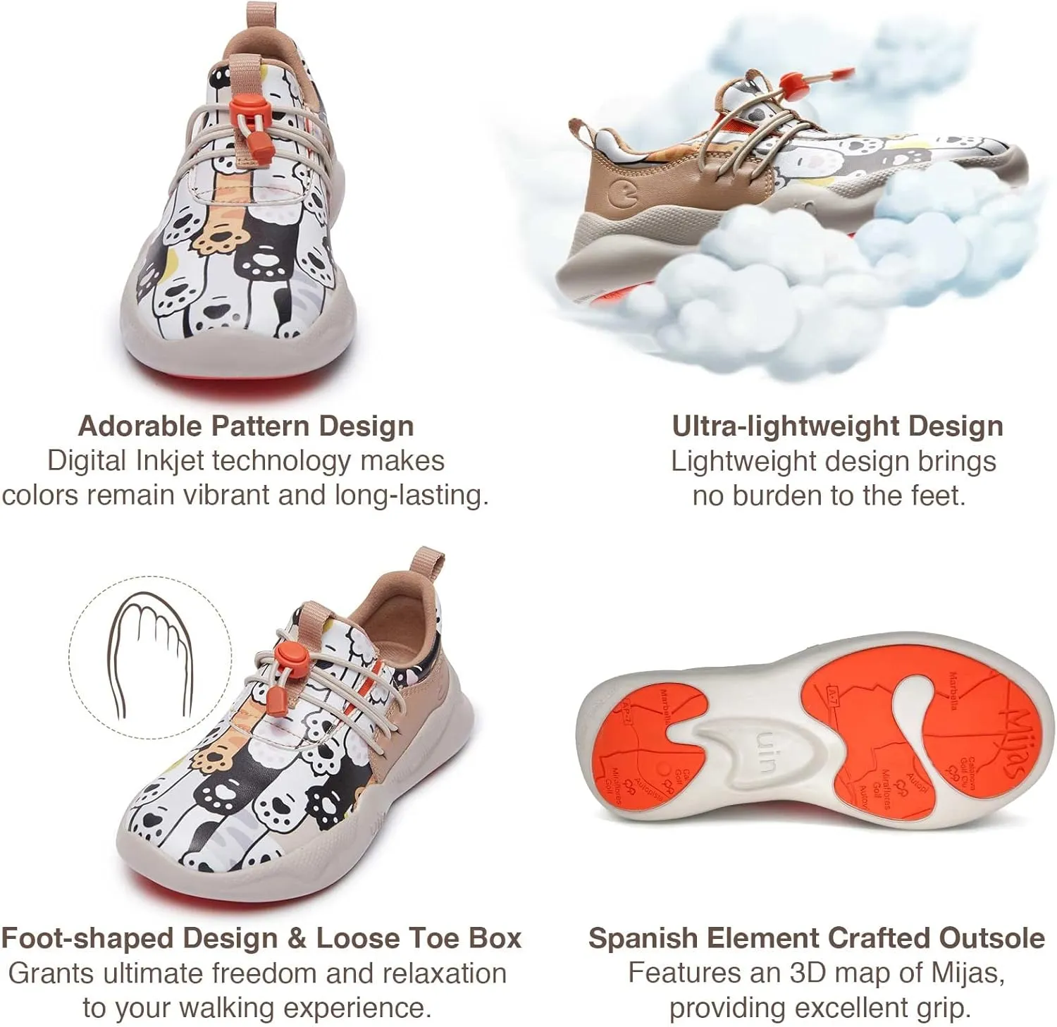 UIN Kid's Fashion Sneakers Lightweight Casual Comfortable Boys Girls Funny Painted Travel Shoes Mijas