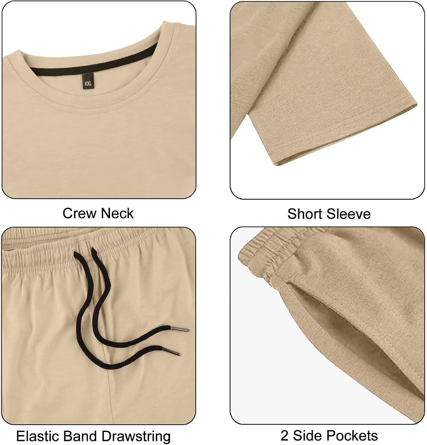 Uni Clau Mens Short Sets 2 Piece Outfits Fashion Summer Tracksuits Casual Shirt and Shorts Set