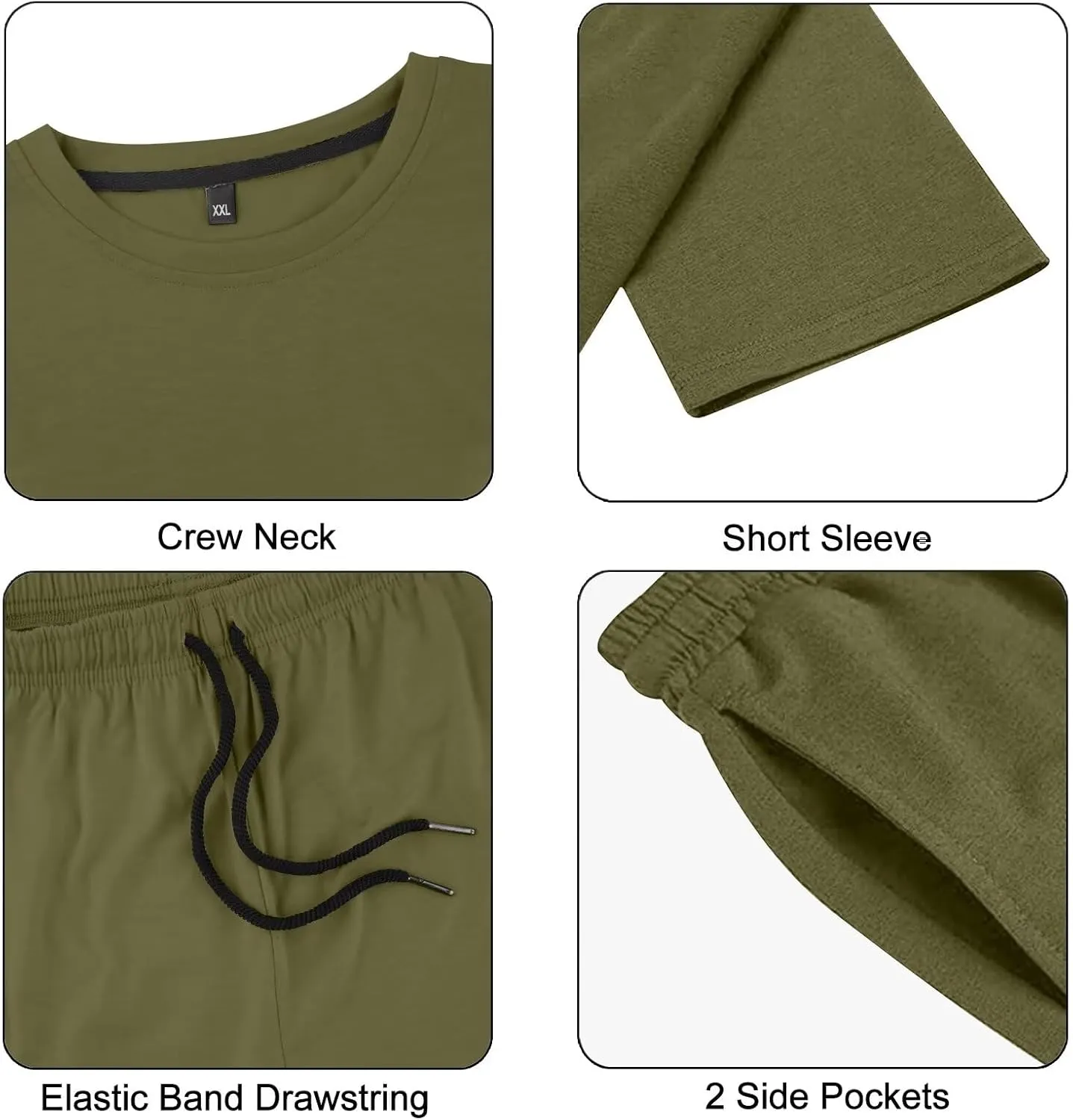 Uni Clau Mens Short Sets 2 Piece Outfits Fashion Summer Tracksuits Casual Shirt and Shorts Set