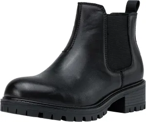 Vepose Women's 9625 Chelsea Ankle Boots, Chunky Low Heel Pull-on Booties with Elastic and Lug Sole