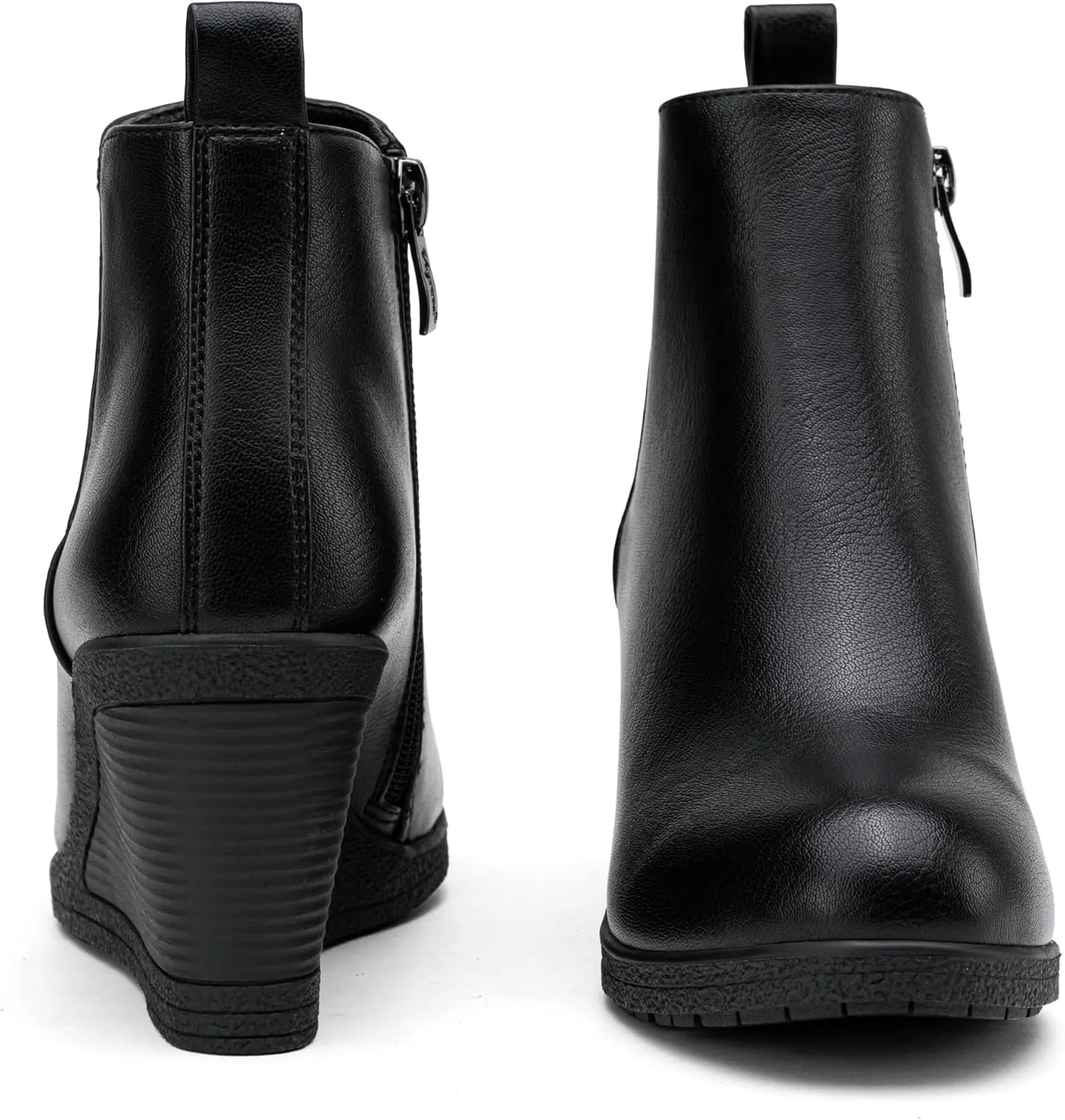 Vepose Women's 9679 Low Wedge Boots, Comfortable Ankle Booties with Inside Zipper