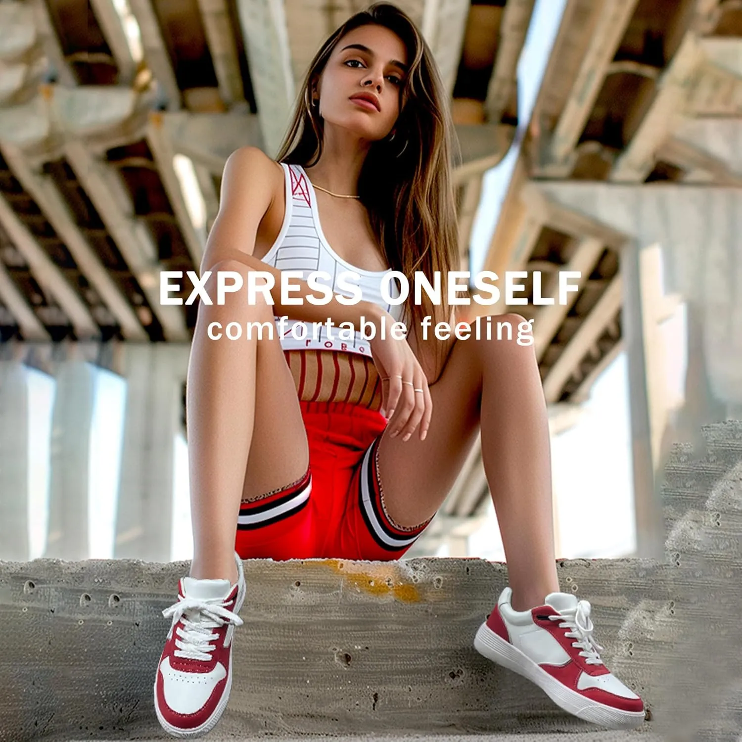 Vepose Women's Fashion Sneakers, Lace up Casual Sneakers with Arch Support, 8001 - Tennis Walking Dress Shoes for Lady