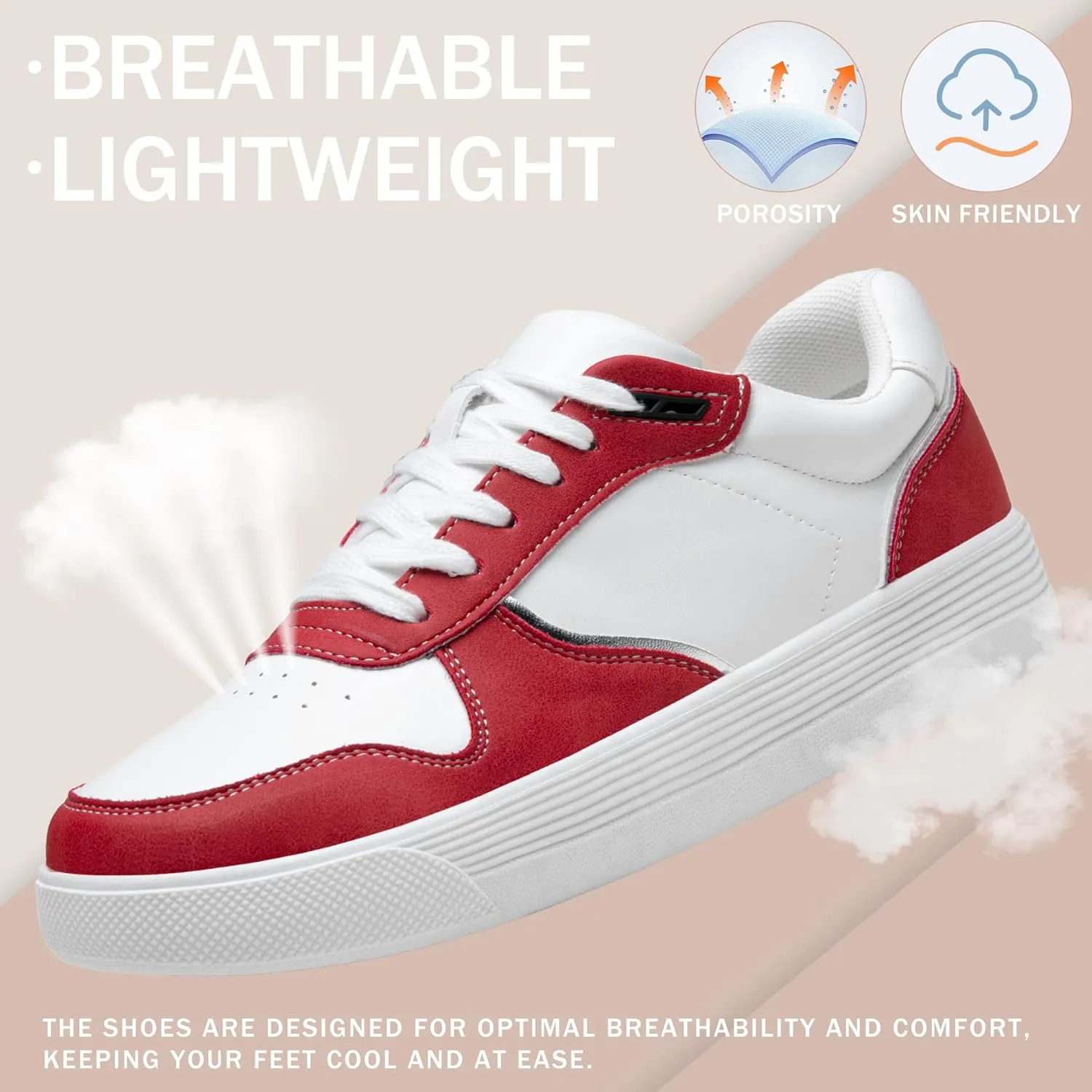 Vepose Women's Fashion Sneakers, Lace up Casual Sneakers with Arch Support, 8001 - Tennis Walking Dress Shoes for Lady