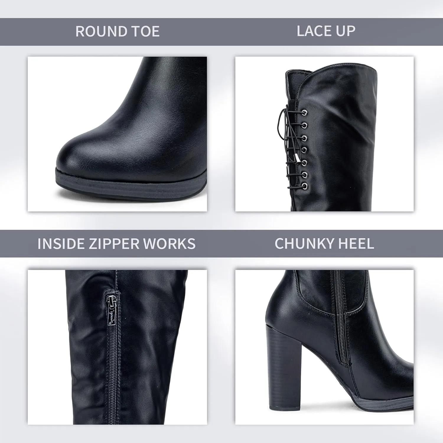 Vepose Women's Thigh High Black Over The Knee Boots, Tall Suede Knee High 996 Boot