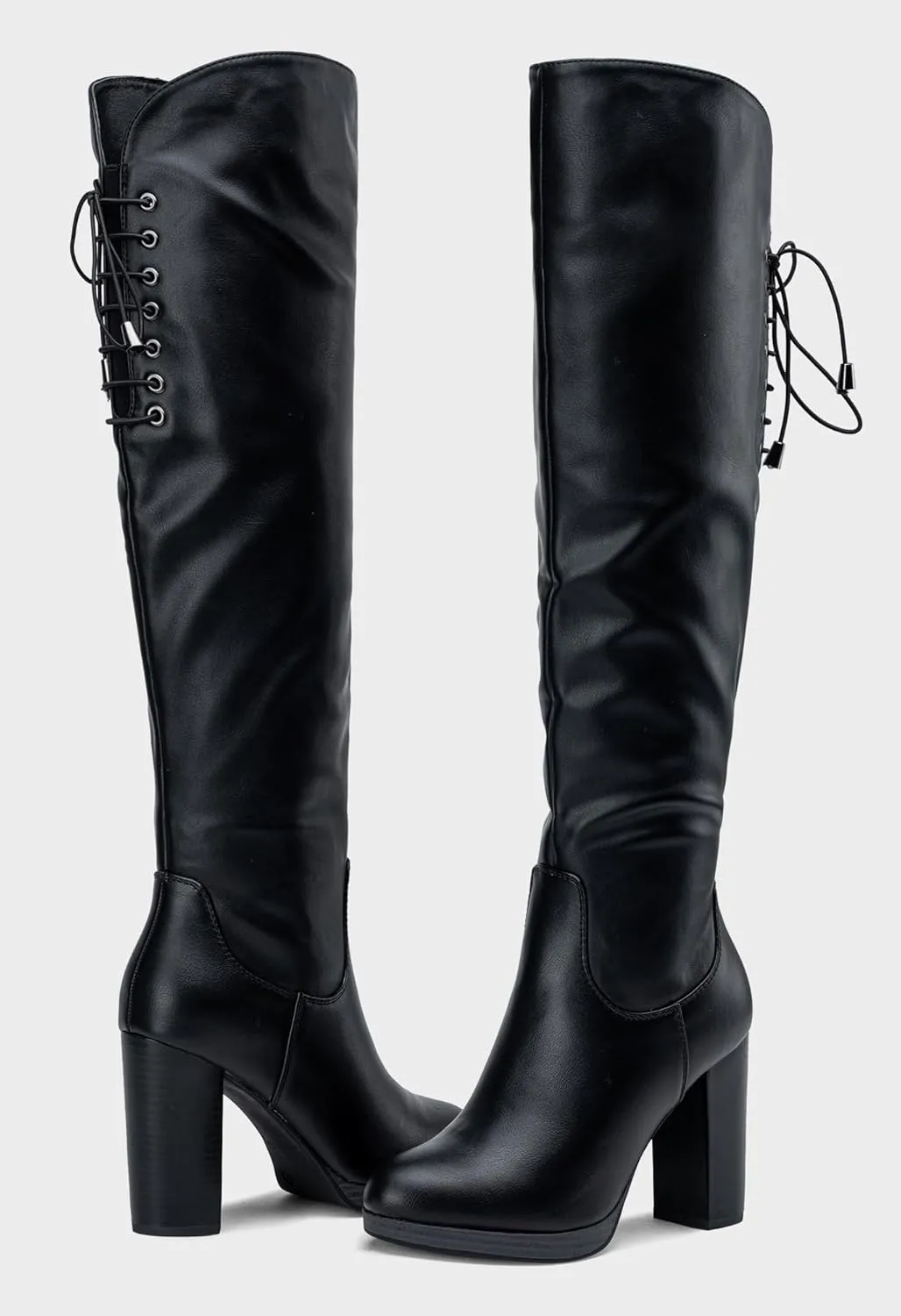 Vepose Women's Thigh High Black Over The Knee Boots, Tall Suede Knee High 996 Boot