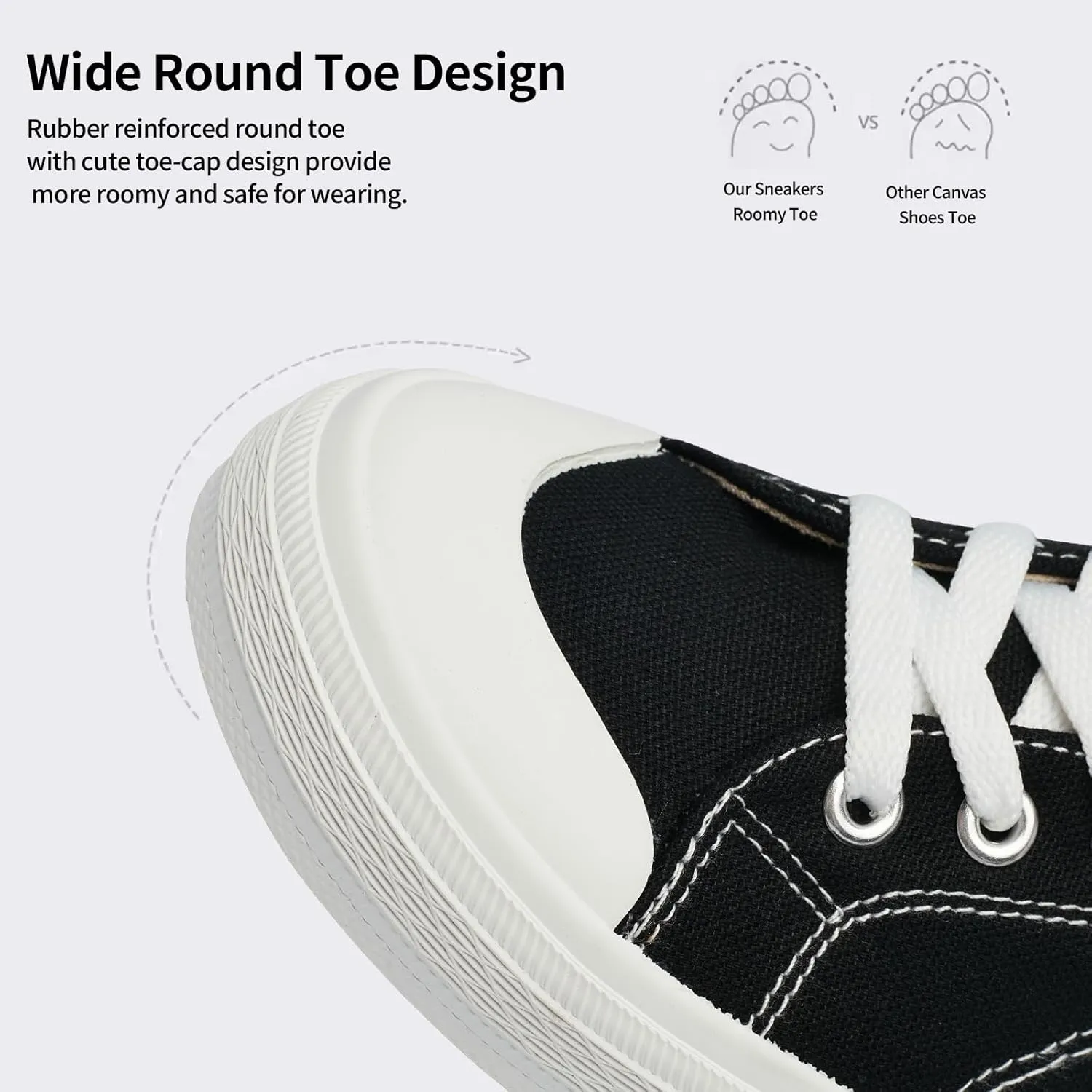 VERDASCO Womens Fashion Sneakers Casual Canvas Shoes with Thick Insole Comfort Walking Shoes Ladies Tennis Shoes