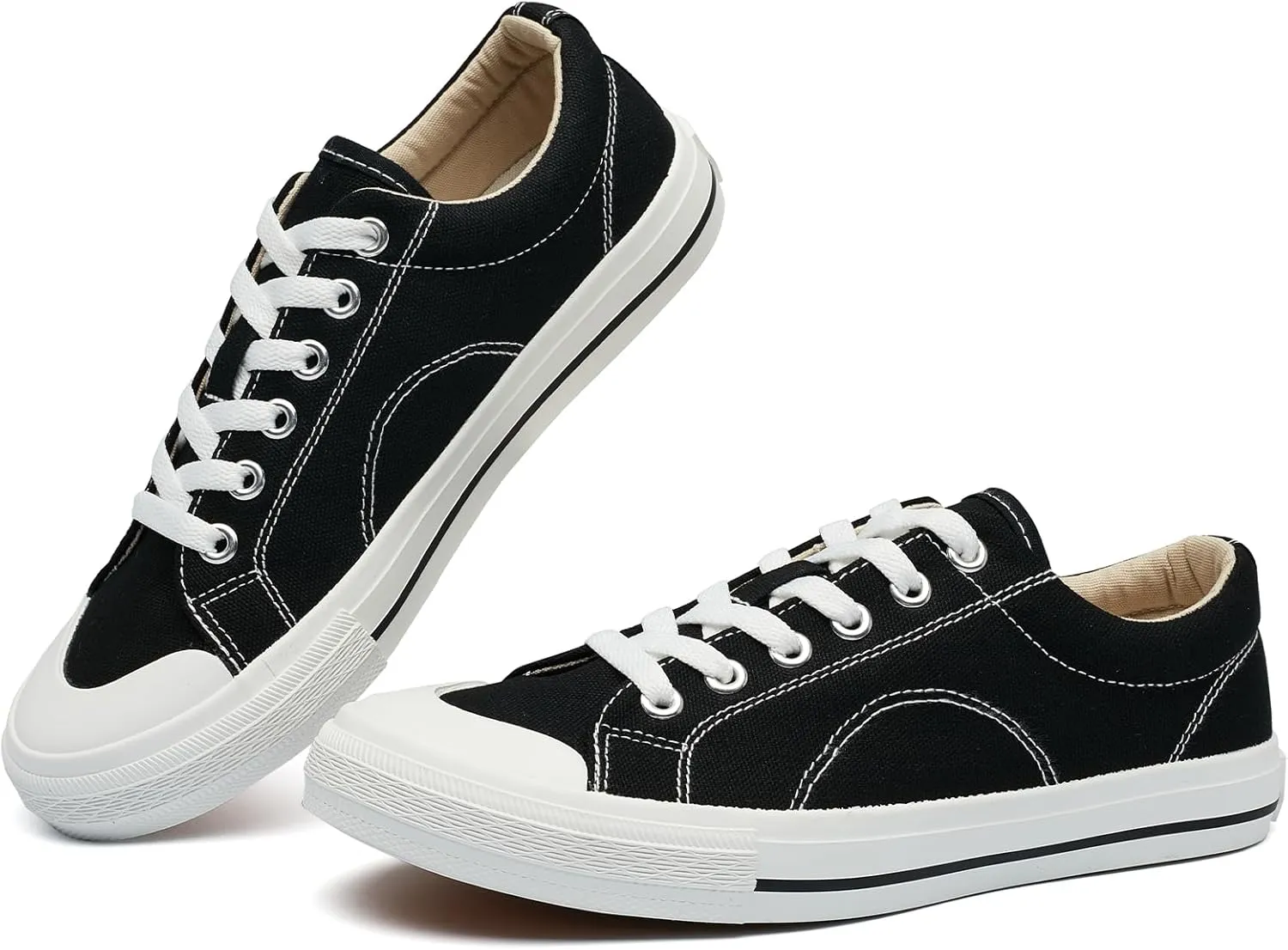 VERDASCO Womens Fashion Sneakers Casual Canvas Shoes with Thick Insole Comfort Walking Shoes Ladies Tennis Shoes