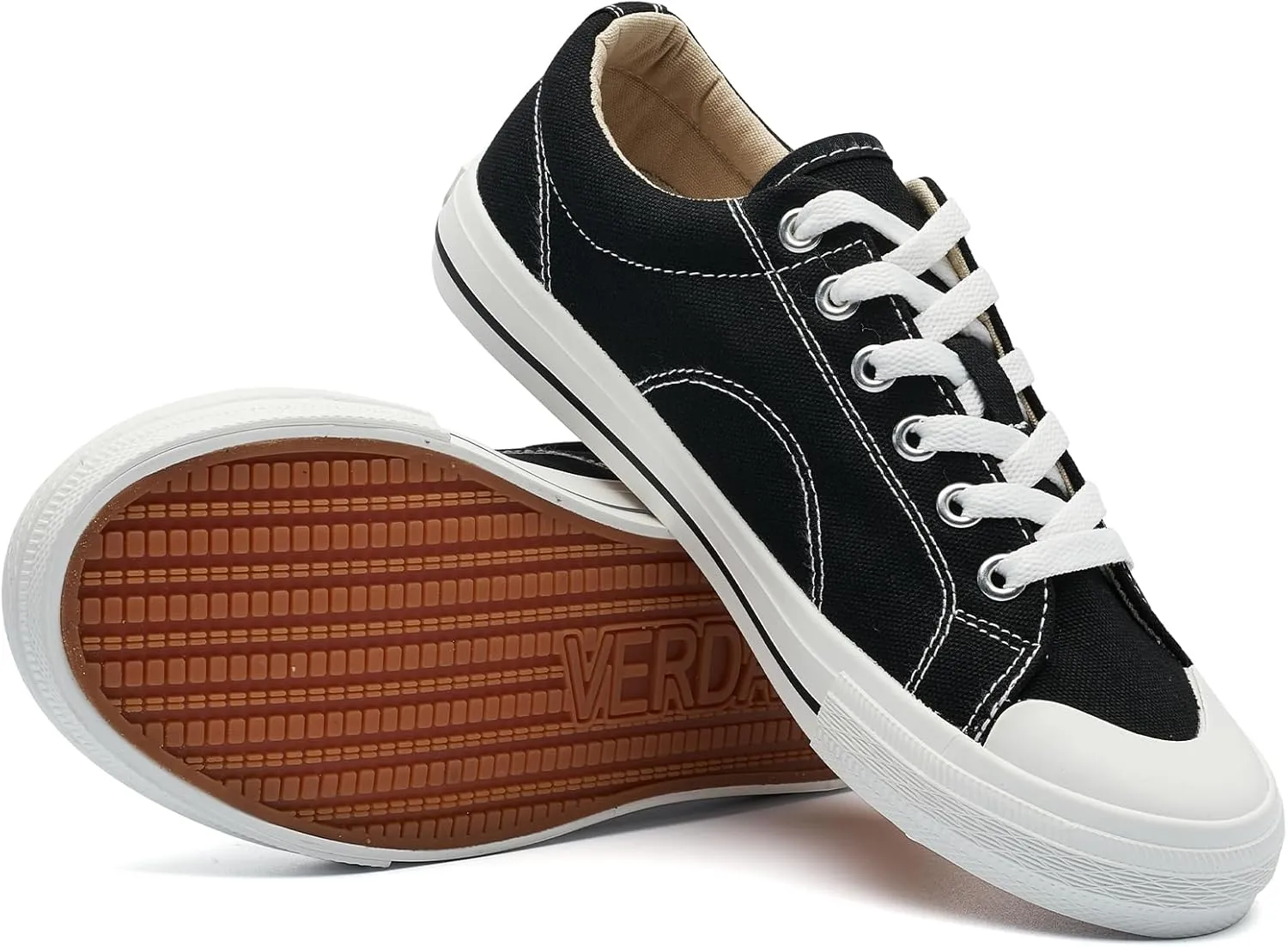 VERDASCO Womens Fashion Sneakers Casual Canvas Shoes with Thick Insole Comfort Walking Shoes Ladies Tennis Shoes