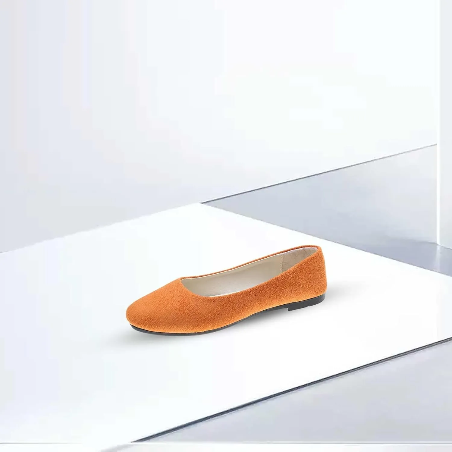 VESNIBA Women Girls Solid Big Size Slip On Flat Shallow Comfort Casual Single Shoes Womens Sandals Size