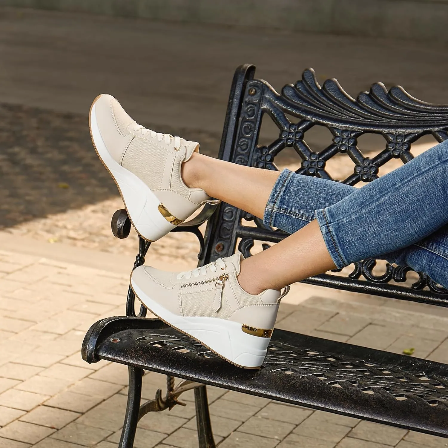 Viscozzy High Heel Wedge Sneakers for Women