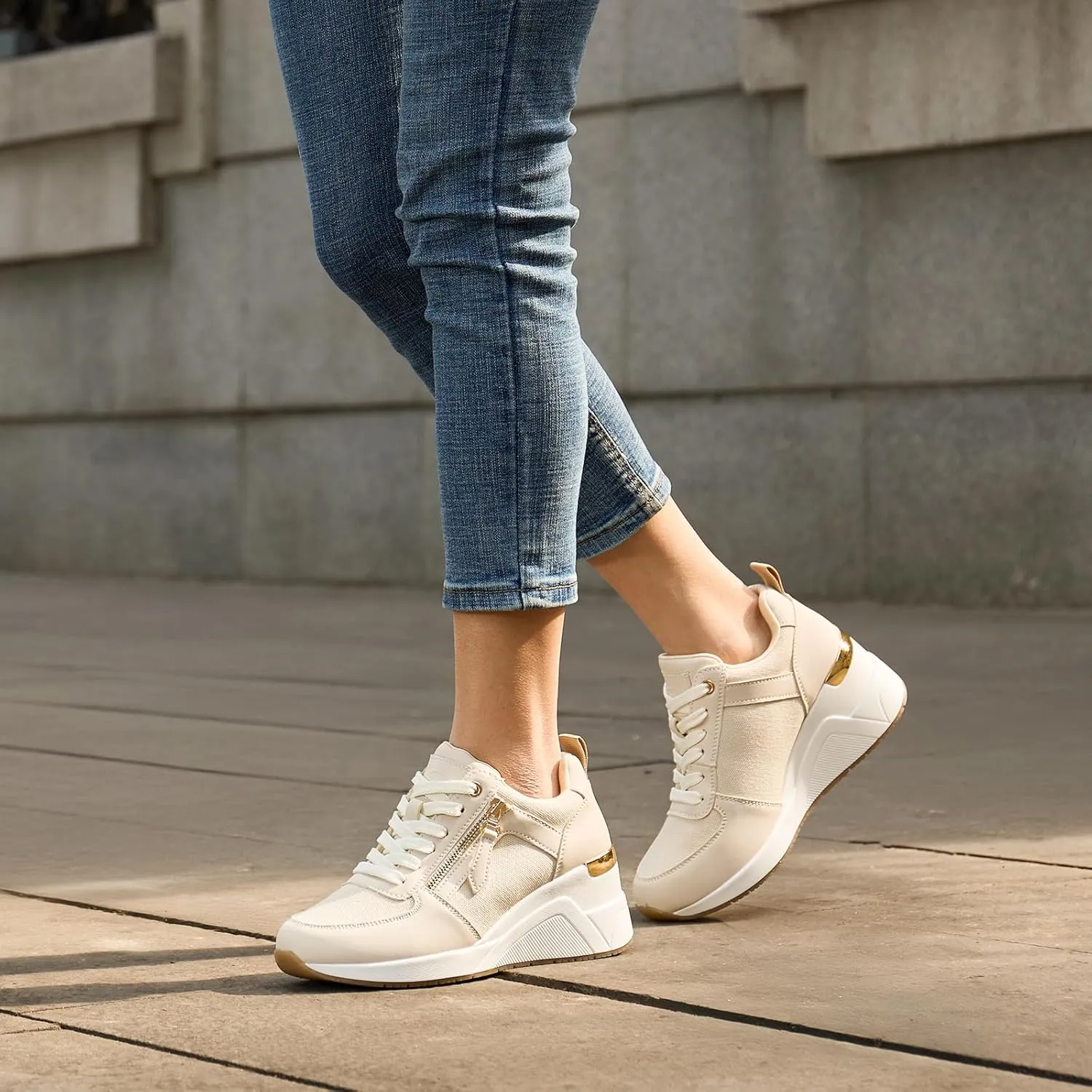 Viscozzy High Heel Wedge Sneakers for Women