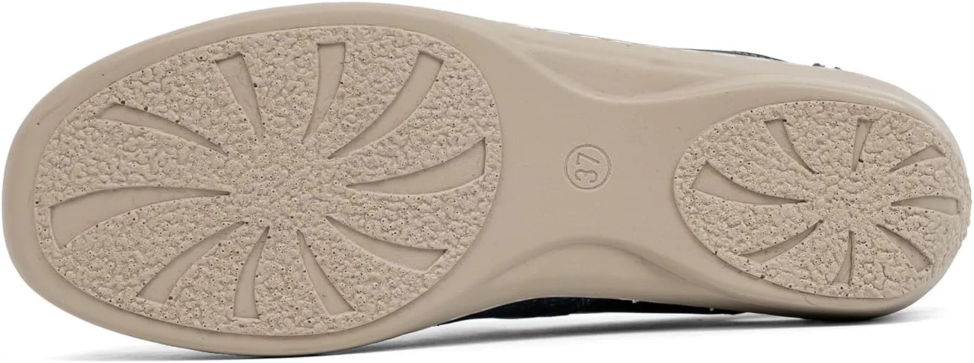 VJH confort Women’s Flat Shoes, Slip-on Round Toe Light Weight Comfort Casual Walking Shoes