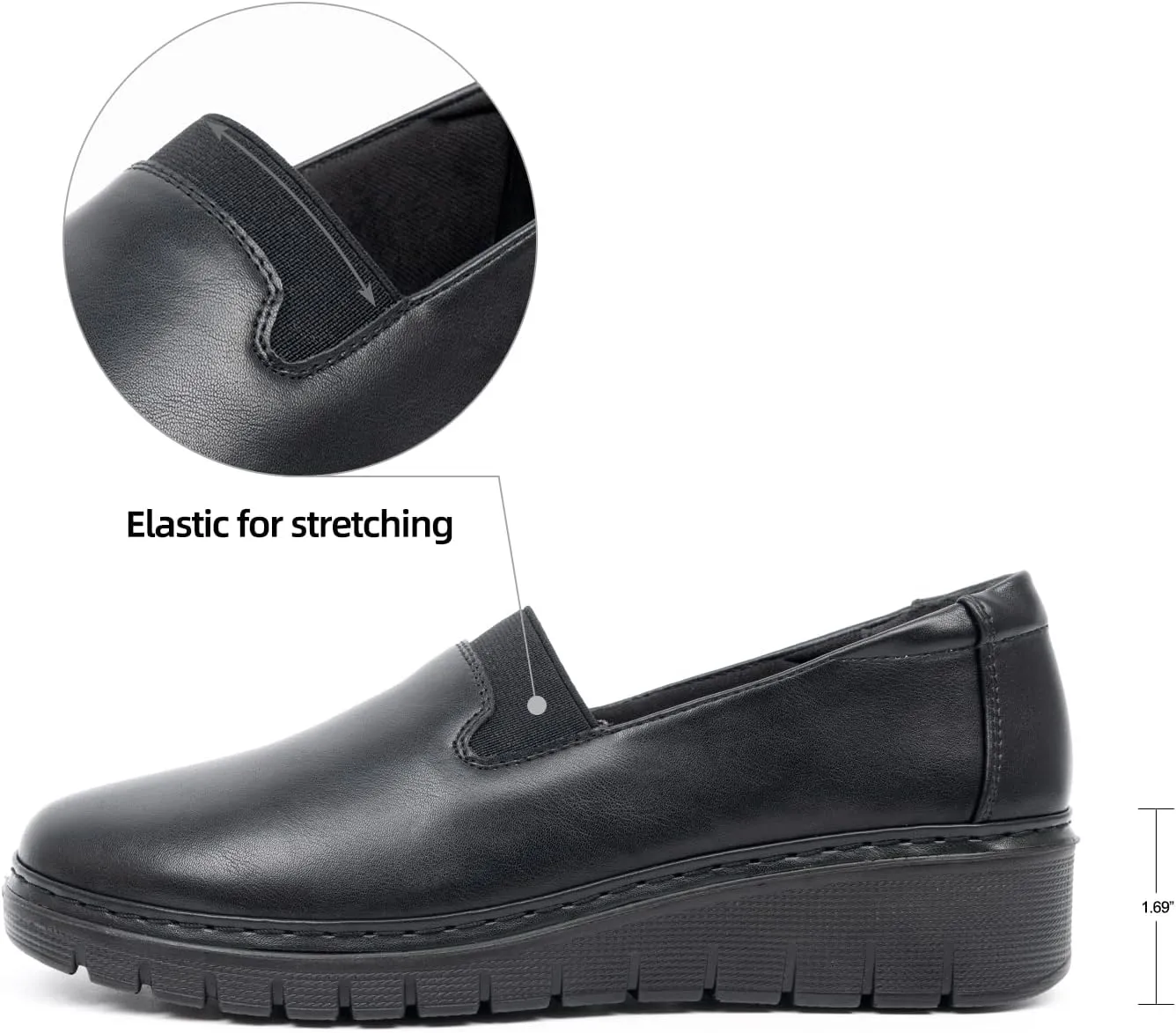 VJH confort Women’s Loafers Round Toe Slip on Comfort Arch Support Walking Shoes