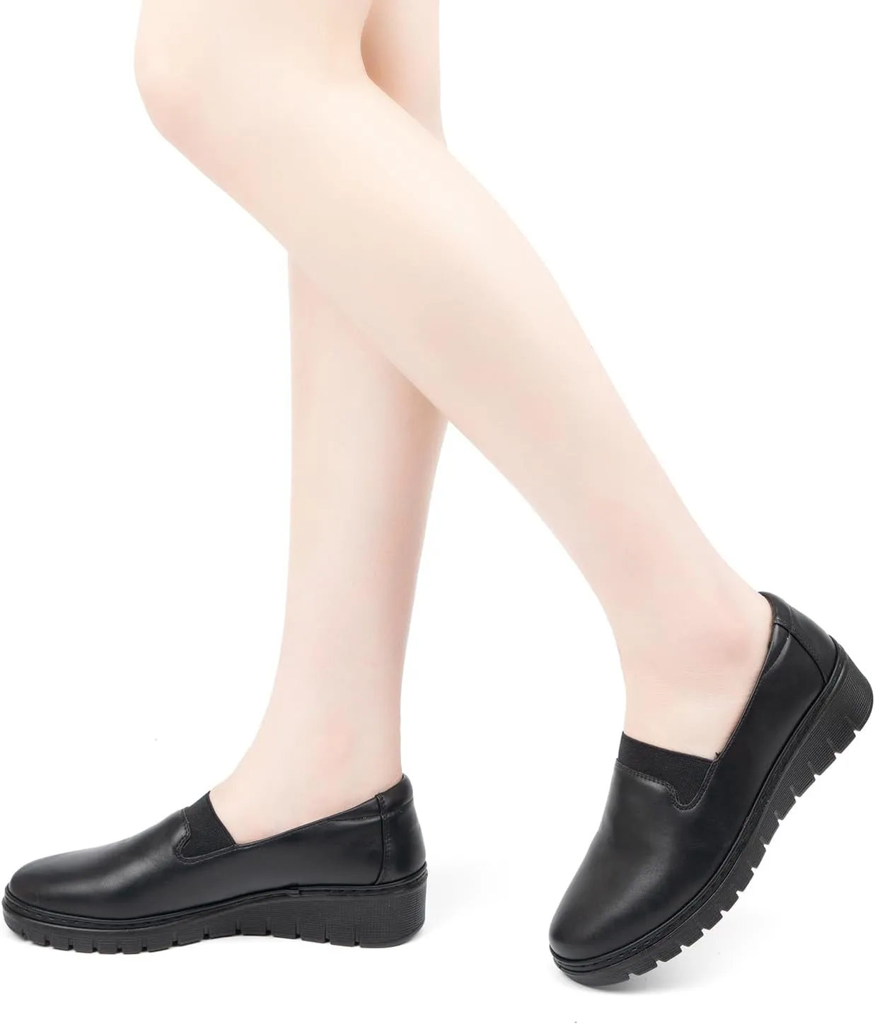 VJH confort Women’s Loafers Round Toe Slip on Comfort Arch Support Walking Shoes