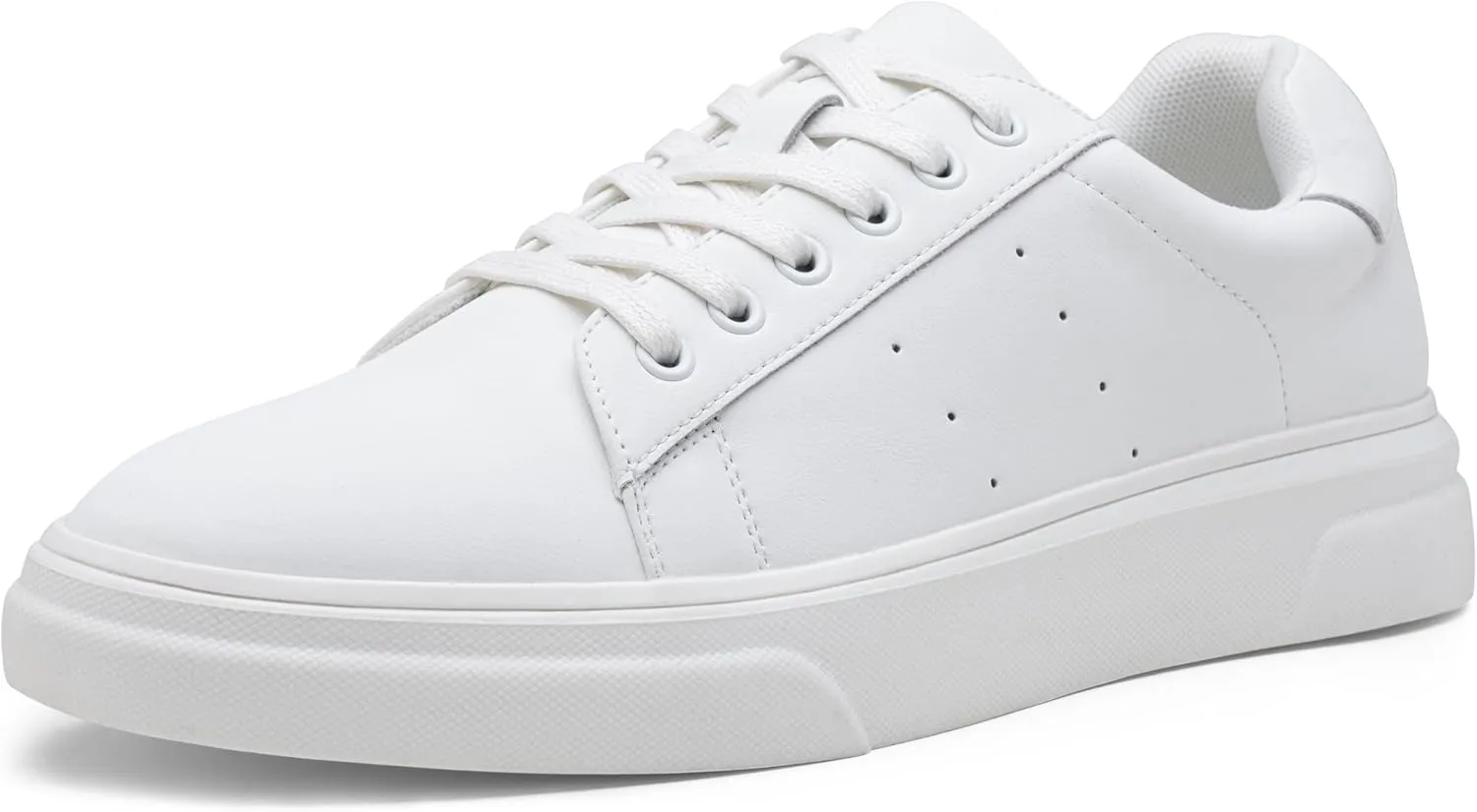 Vostey Men's Fashion Sneakers Leather White Shoes for Men Comfortable Mens Casual Shoes