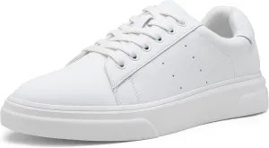Vostey Men's Fashion Sneakers Leather White Shoes for Men Comfortable Mens Casual Shoes