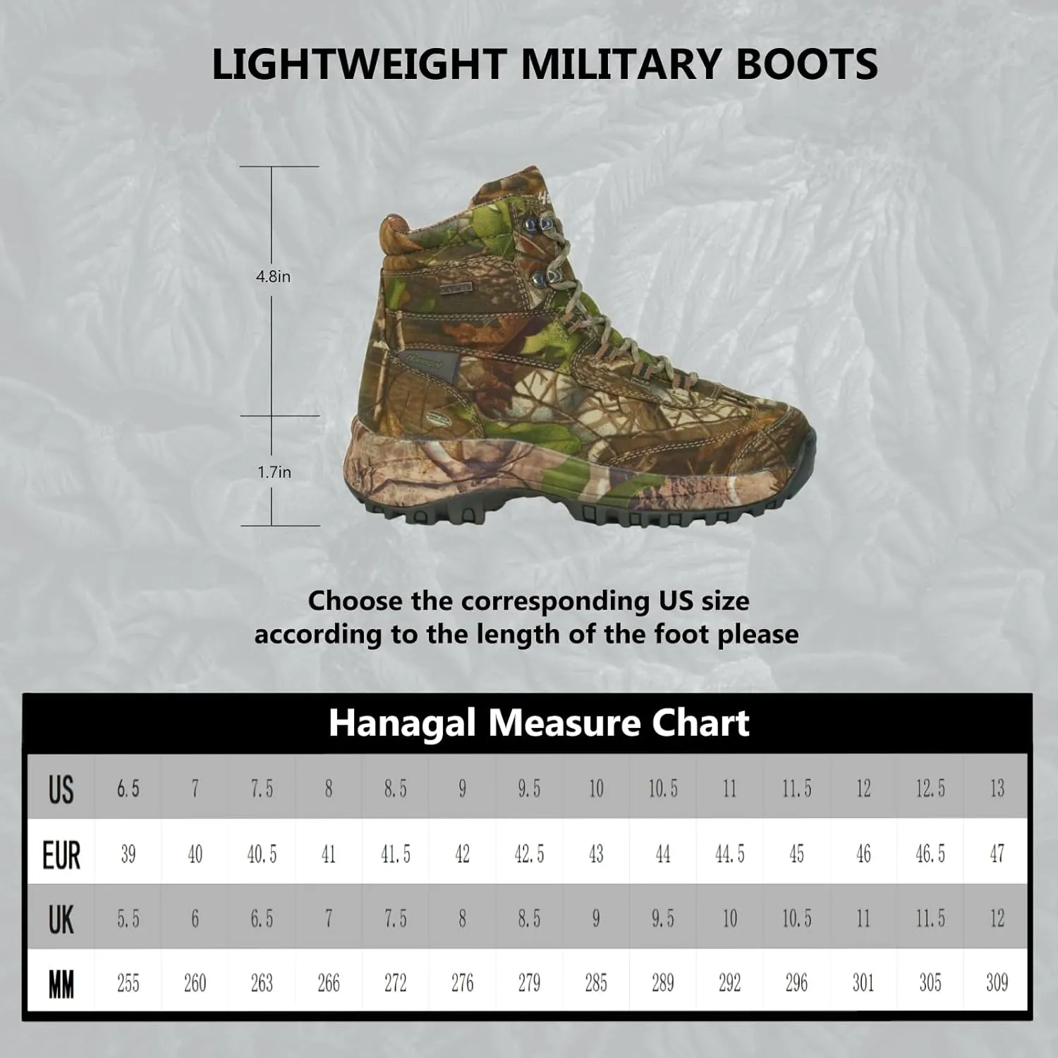 Waterproof Hunting Shoes Camo Lightweight Hiking Shoes Men's Military Tactical Boots Army Combat Boots For Men Size 6.5-13