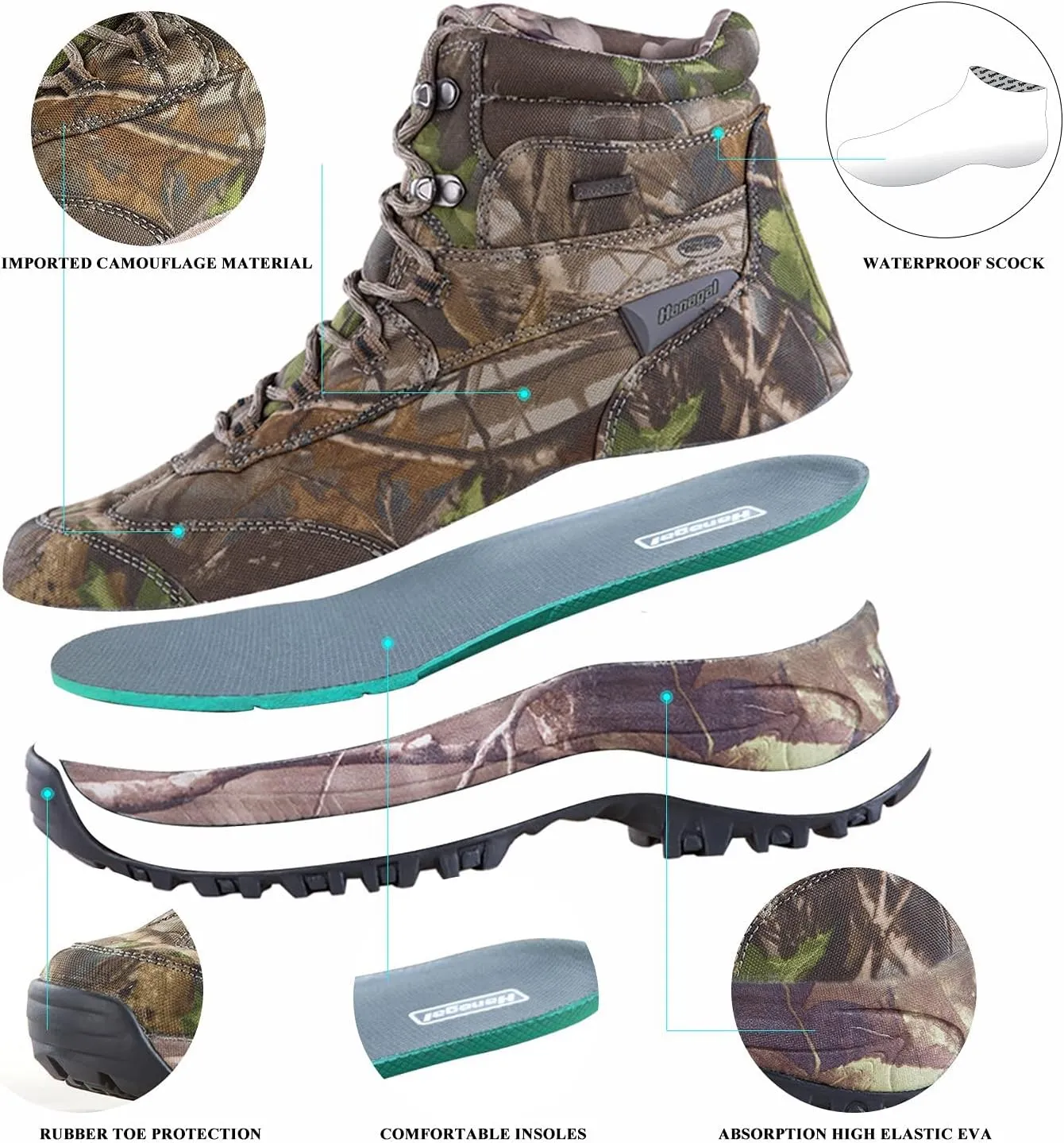 Waterproof Hunting Shoes Camo Lightweight Hiking Shoes Men's Military Tactical Boots Army Combat Boots For Men Size 6.5-13