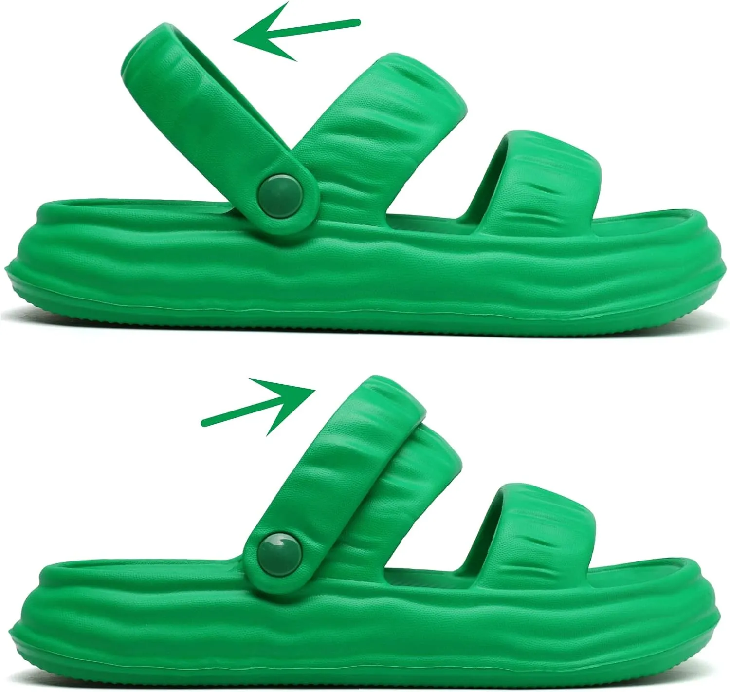 Waterproof Womens Sandals Comfortable, Strappy Walking Sandals Women Men Comfort, Thick Sole Lightweight Slides for Women Men, Outdoor House Slides Summer Pool Beach