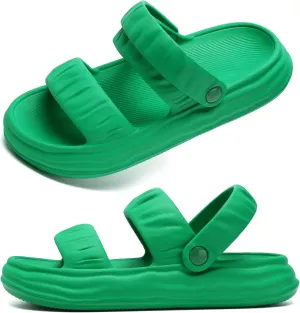 Waterproof Womens Sandals Comfortable, Strappy Walking Sandals Women Men Comfort, Thick Sole Lightweight Slides for Women Men, Outdoor House Slides Summer Pool Beach