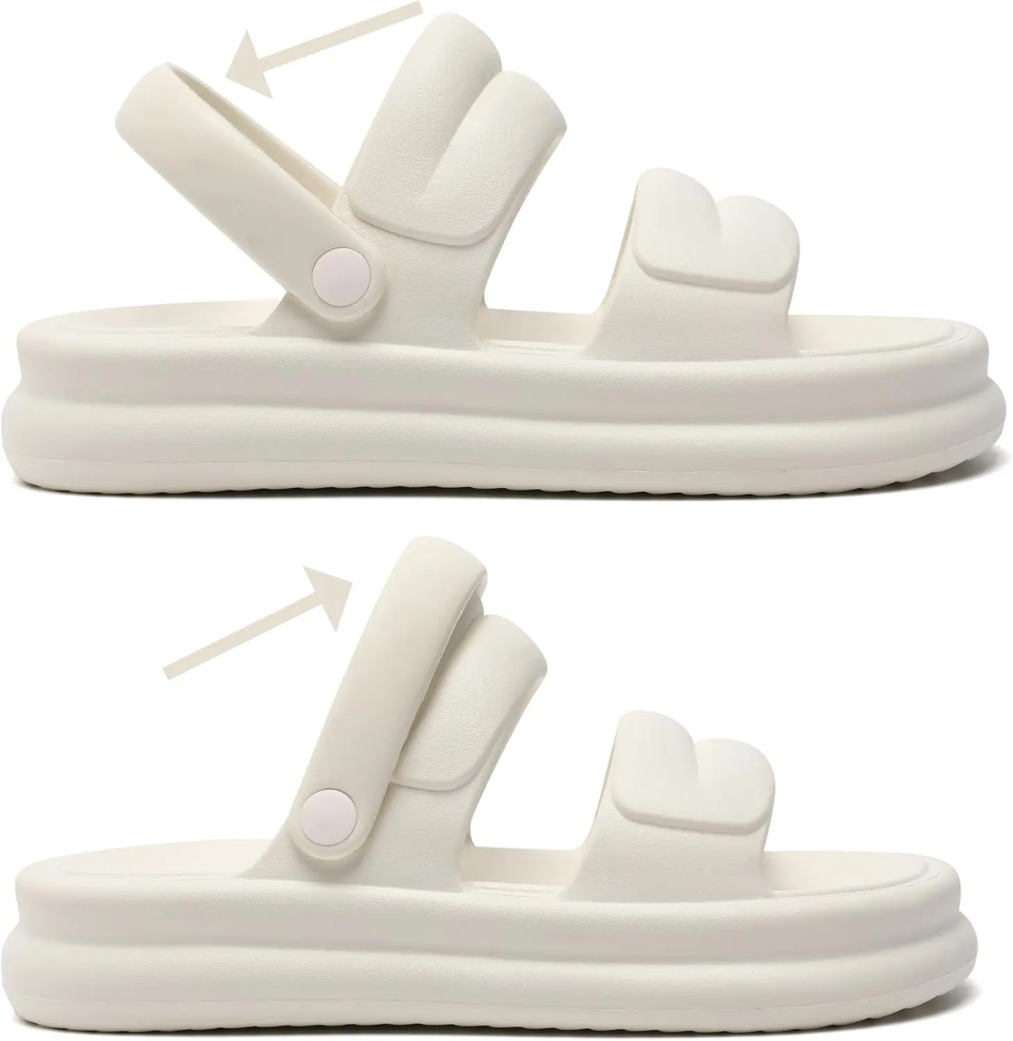 Waterproof Womens Sandals Comfortable, Strappy Walking Sandals Women Men Comfort, Thick Sole Lightweight Slides for Women Men, Outdoor House Slides Summer Pool Beach