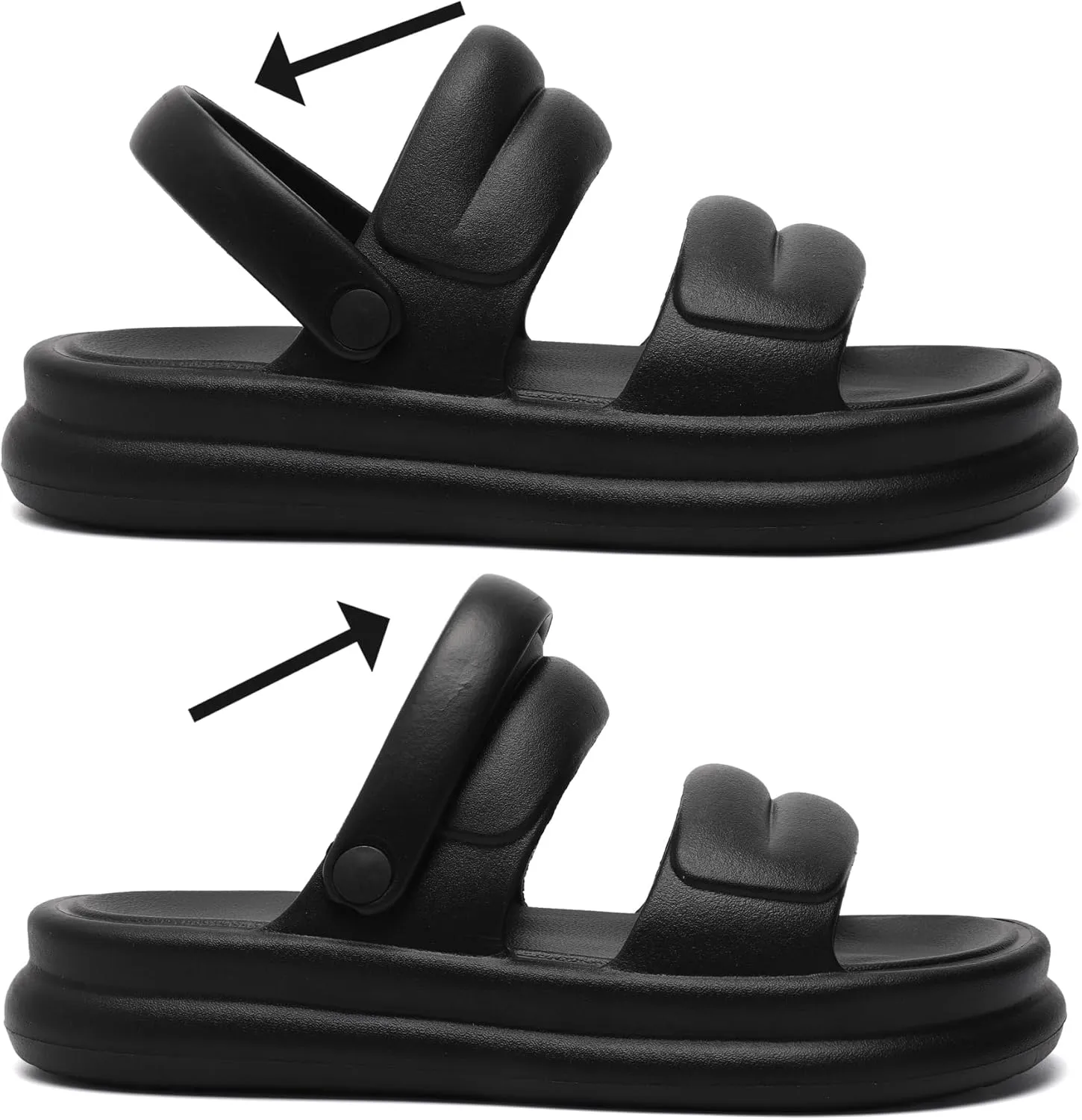 Waterproof Womens Sandals Comfortable, Strappy Walking Sandals Women Men Comfort, Thick Sole Lightweight Slides for Women Men, Outdoor House Slides Summer Pool Beach