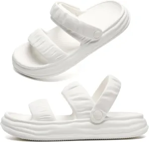 Waterproof Womens Sandals Comfortable, Strappy Walking Sandals Women Men Comfort, Thick Sole Lightweight Slides for Women Men, Outdoor House Slides Summer Pool Beach