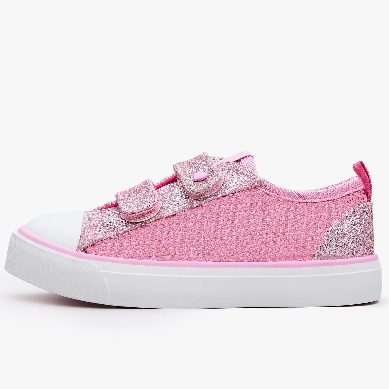 Weestep Girls Glitter Low-Top Casual Canvas Shoes - Lightweight Fashion Sneakers for Toddler and Little Kid