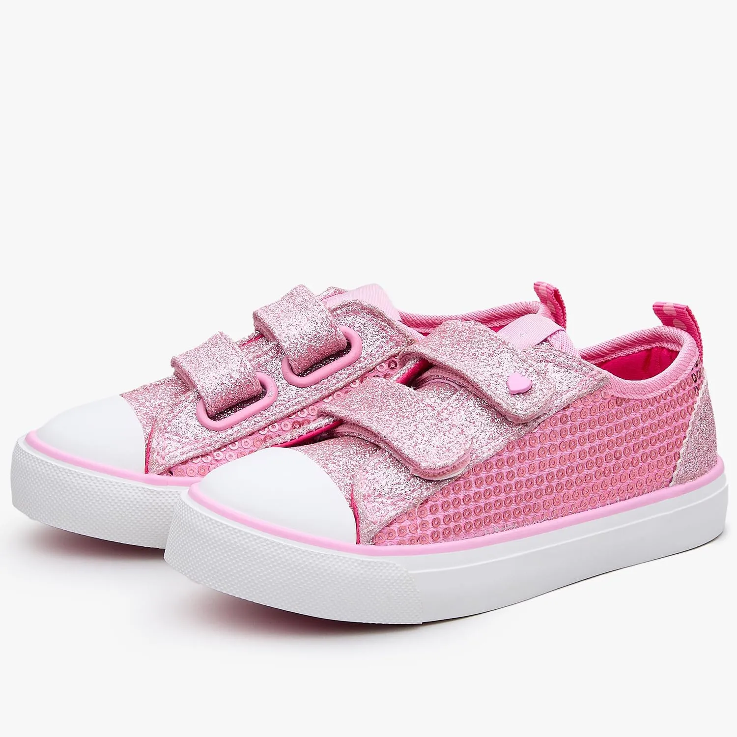 Weestep Girls Glitter Low-Top Casual Canvas Shoes - Lightweight Fashion Sneakers for Toddler and Little Kid