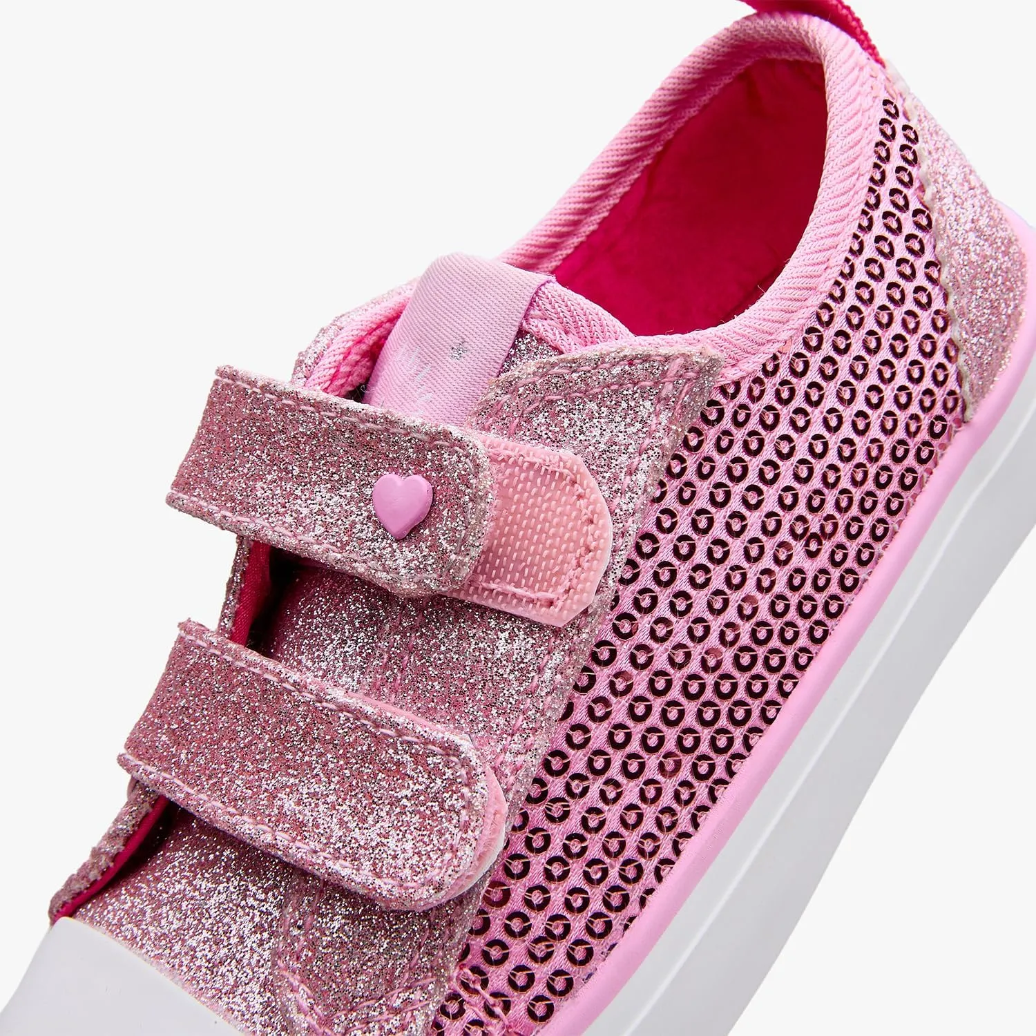 Weestep Girls Glitter Low-Top Casual Canvas Shoes - Lightweight Fashion Sneakers for Toddler and Little Kid