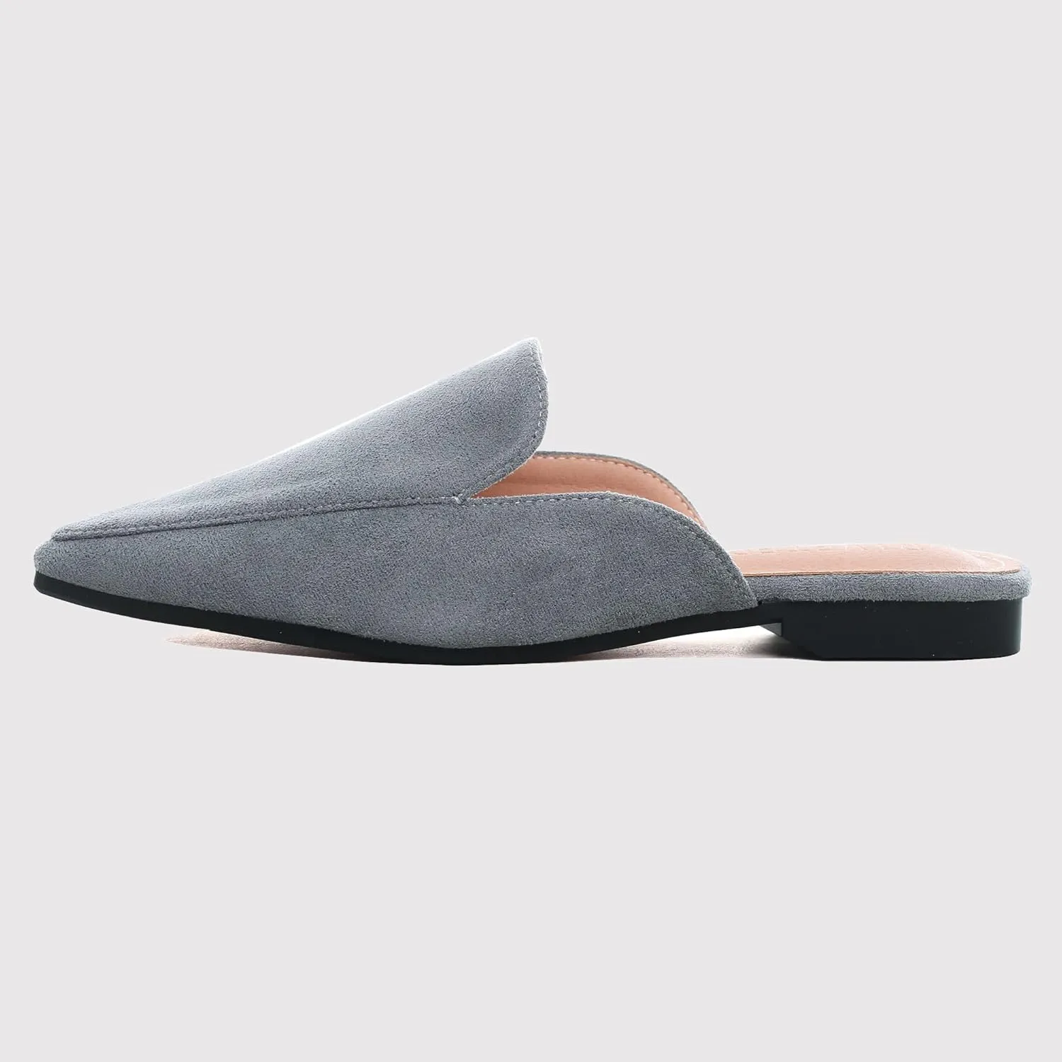 WENJIAZHIZHI Suede Mules Slippers for Women's Shoes Pointed Toe Backless Flats Slides Sandals Slip-On Loafers