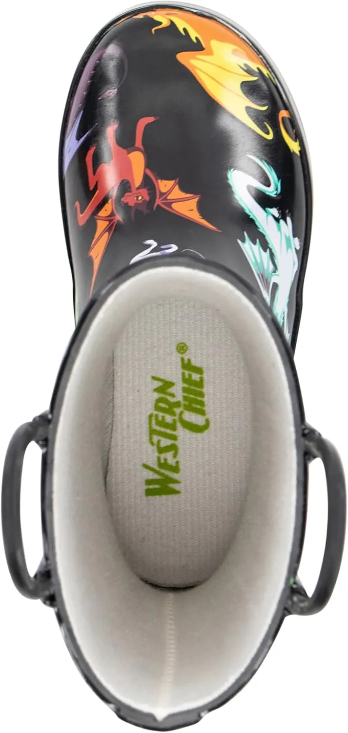 Western Chief Rain Boots with Pull on Handles for Toddlers and Kids - Premium Waterproof Boots for Boys and Girls