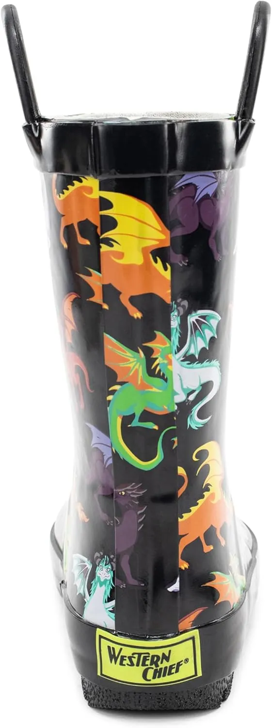 Western Chief Rain Boots with Pull on Handles for Toddlers and Kids - Premium Waterproof Boots for Boys and Girls